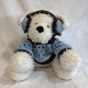 Hug Fun International WINTER PUPPY DOG w/ BLUE HOODIE‎ SWEATER Stuffed Plush TOY